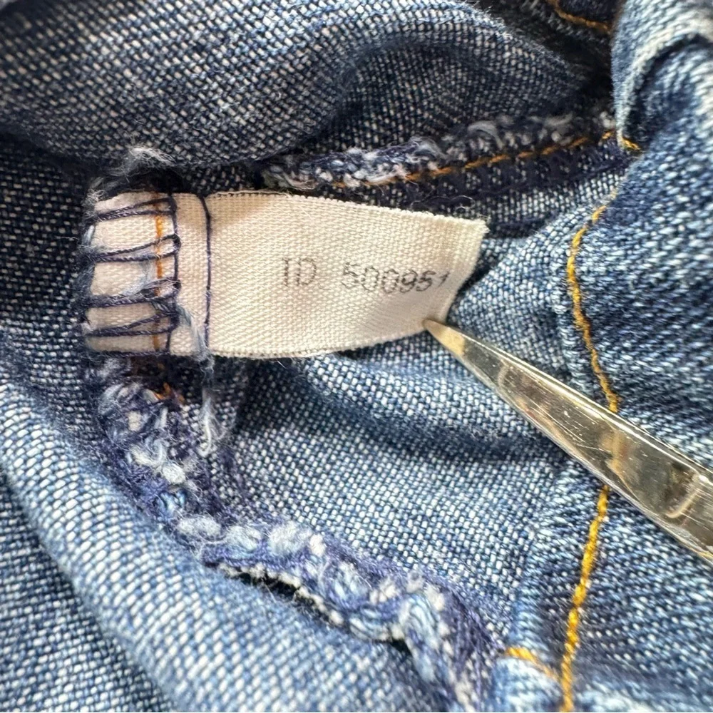 Vintage 90s Y2K The Limited Jeans Denim Trucker Jacket Zip Front 100% Cotton